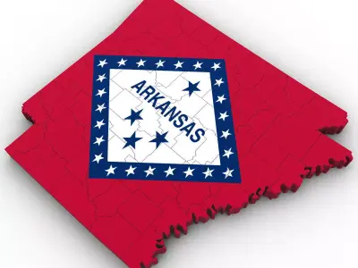 Arkansas Political Map 3D model