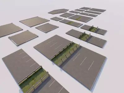 Road Pack - Extended-City Roads 3D model 5