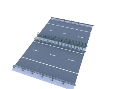 Tileable Freeway v1 Low-poly 3D model