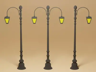 Cartoon Street Light 3D model