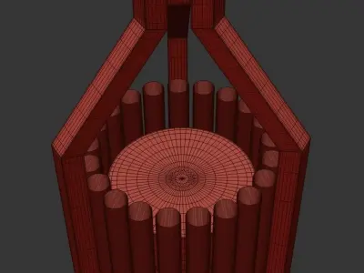 Arenzo modern pendant light with gold finish 3D model