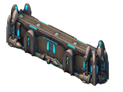 Space Station - City Wall 03 3D model