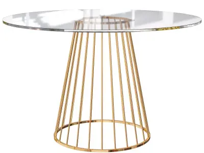  Liverpool Table Transparent - Gold Top 3D model