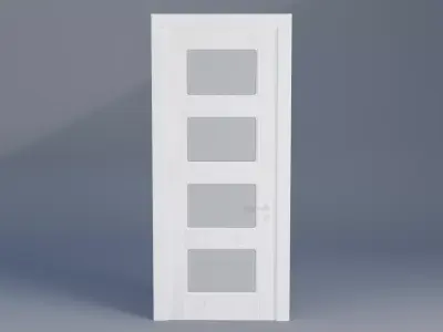 Door Wood Low-poly 3D model 2