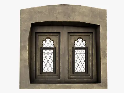 Medieval window Low-poly 3D model