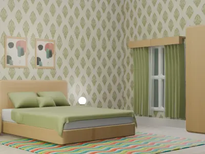 3D Bedroom Interior Free 3D model