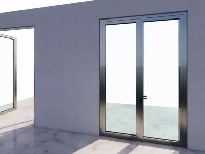 Generic Double Leaf  Outward Swing Door 3D model