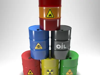 Clean Barrels Collection Low-poly 3D model