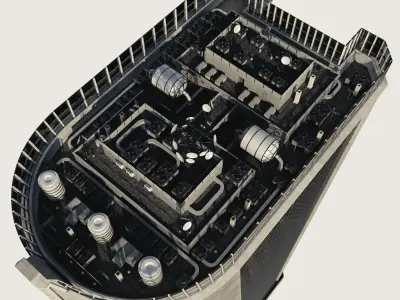 Building Skyscraper City Town Downtown Street Futuristic Utopia Low-poly 3D model