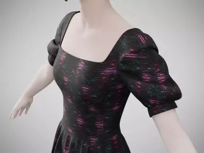 Dress 26 Light Burst Static Low-poly 3D model