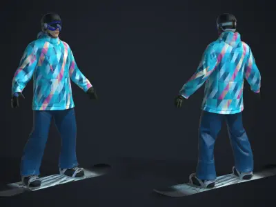  Real-Time Rigged Winter Sports Characters PBR Collection 