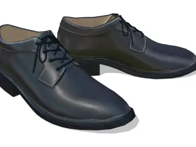 Men Classic Lace Up Shoes Low-poly 3D model