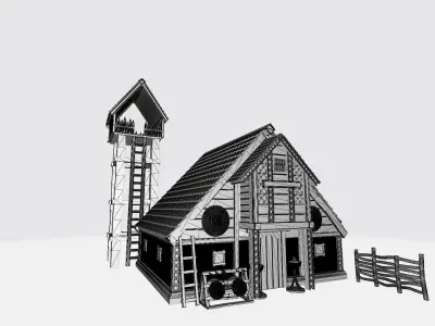 Viking watchmans house 3D print model
