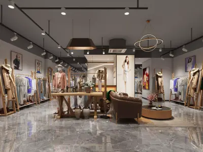 Boutique - Girls and women clothing store 3D model