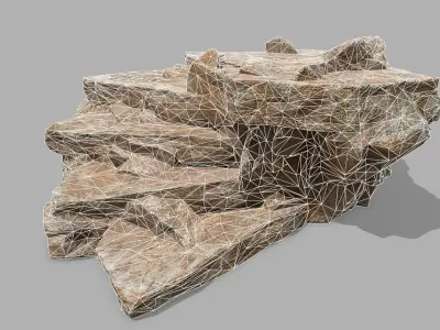 Stair rock Low-poly 3D model get