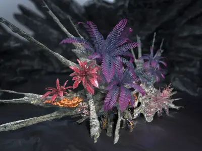 Alien Vegetation collection 1 Low-poly 3D model