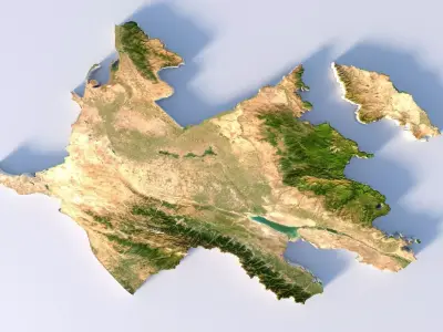 Azerbaijan Country Terrain 3D model