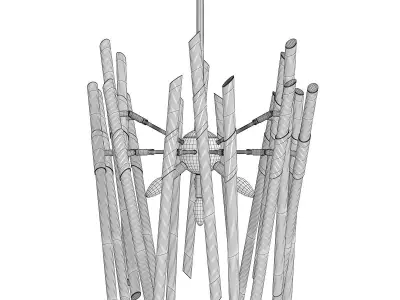 Ice Rods Chandelier brass Low-poly 3D model