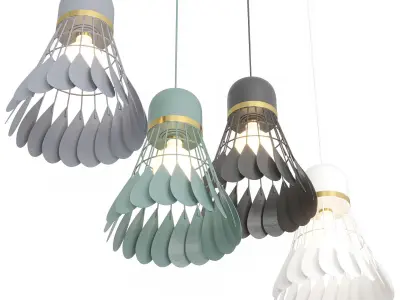 Collection-lamps-warly-01 chandelier with six lamps 3D Model Pack