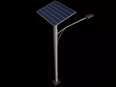 Solar Street Light Low-poly 3D model purchase