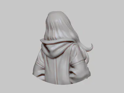 Sci-fi girl bust 75mm 3D print model