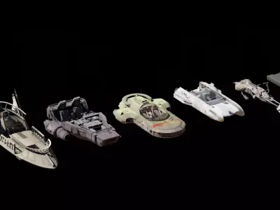 Star Wars Various Vehicles PACK Low-poly 3D model