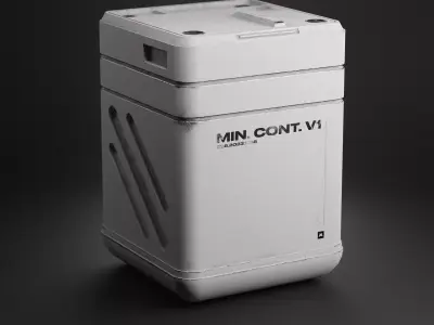 Sci Fi Containers Minimalistic Damaged Low-poly 3D model