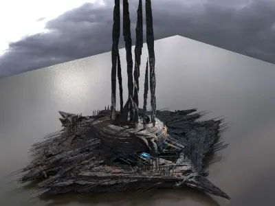 Hive Aquarium Sci fi docks 3D model