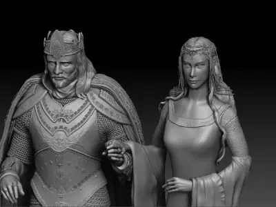 ARWEN ARAGORN CORONATION THE LORD OF THE RINGS THE RETURN  KING 3D model