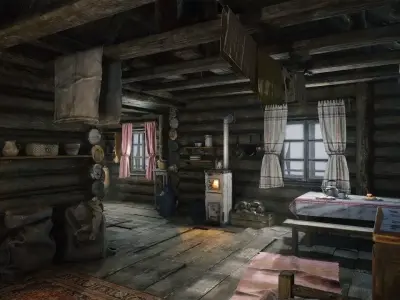 Log Cabin Low-poly 3D model