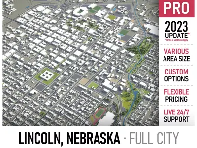 Linkoln - Nebraska  Low-poly 3D model