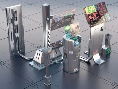 sci fi atm asset 3D model
