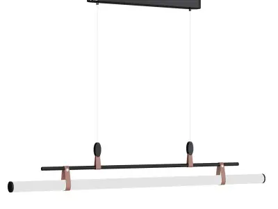 Minimalist lamp with leather accents 3D model