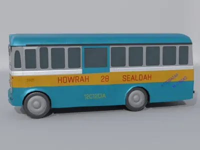 Indian Bus Low-poly 3D model