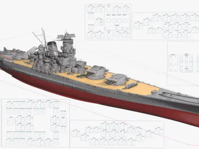  Japanese Battleship Yamato WWII Rigged 