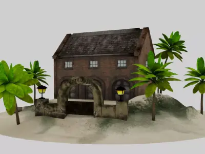 Abandoned Rustic Island Model Free 3D model