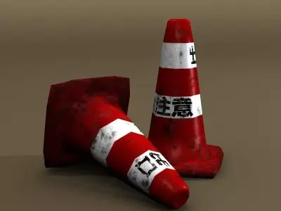 Japanese Traffic Cone 3D model