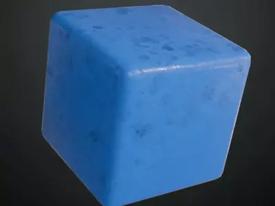 Lightly Worn Blue Painted Metal PBR Seamless Texture