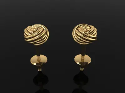 Rope Knot Ball Earring SIZE 6mm 3D print model