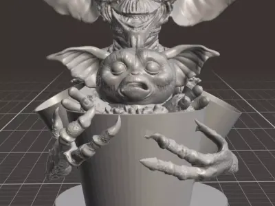 Gremlins Stripe and Gizmo Popcorn Bucket 3D model