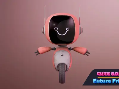 Cute Robot 02 Future Friends Low-poly 3D model
