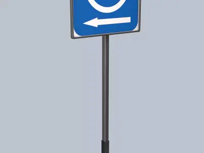 Low poly 3D Parking signpost left and right Low-poly 3D model