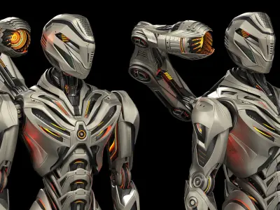 Robot Mech 3 - Rigged and Animated 3D model
