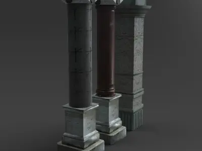 Columns Low-poly 3D model