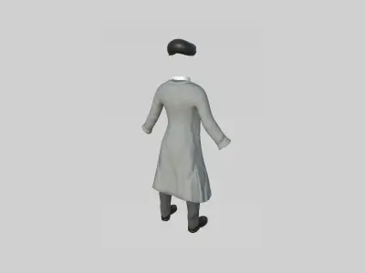 Gentleman Outfit 07 - Light Gray - Character Design Fashion Low-poly 3D model