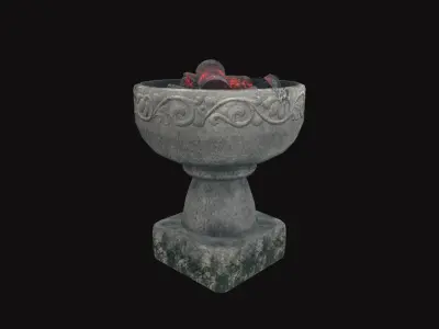 Medieval Torch V25 Low-poly 3D model