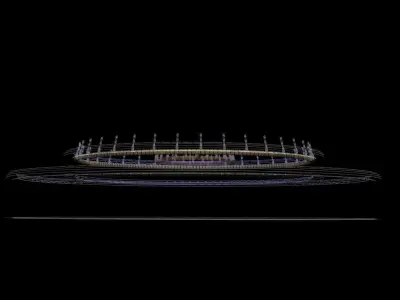 Animated Spray Ring Fountain 3D model