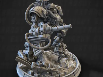 Iron Joe Fighting Mech Static Set 100mm 3D print model