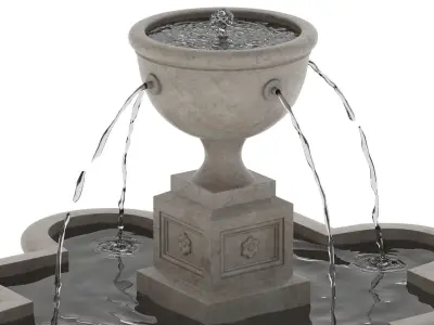 Fountain 04 PBR Realistic Low-poly 3D model