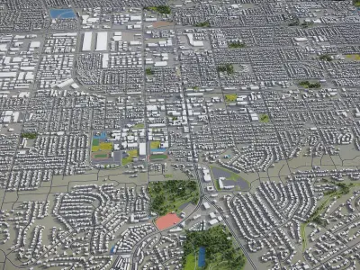 Fullerton  Low-poly 3D model